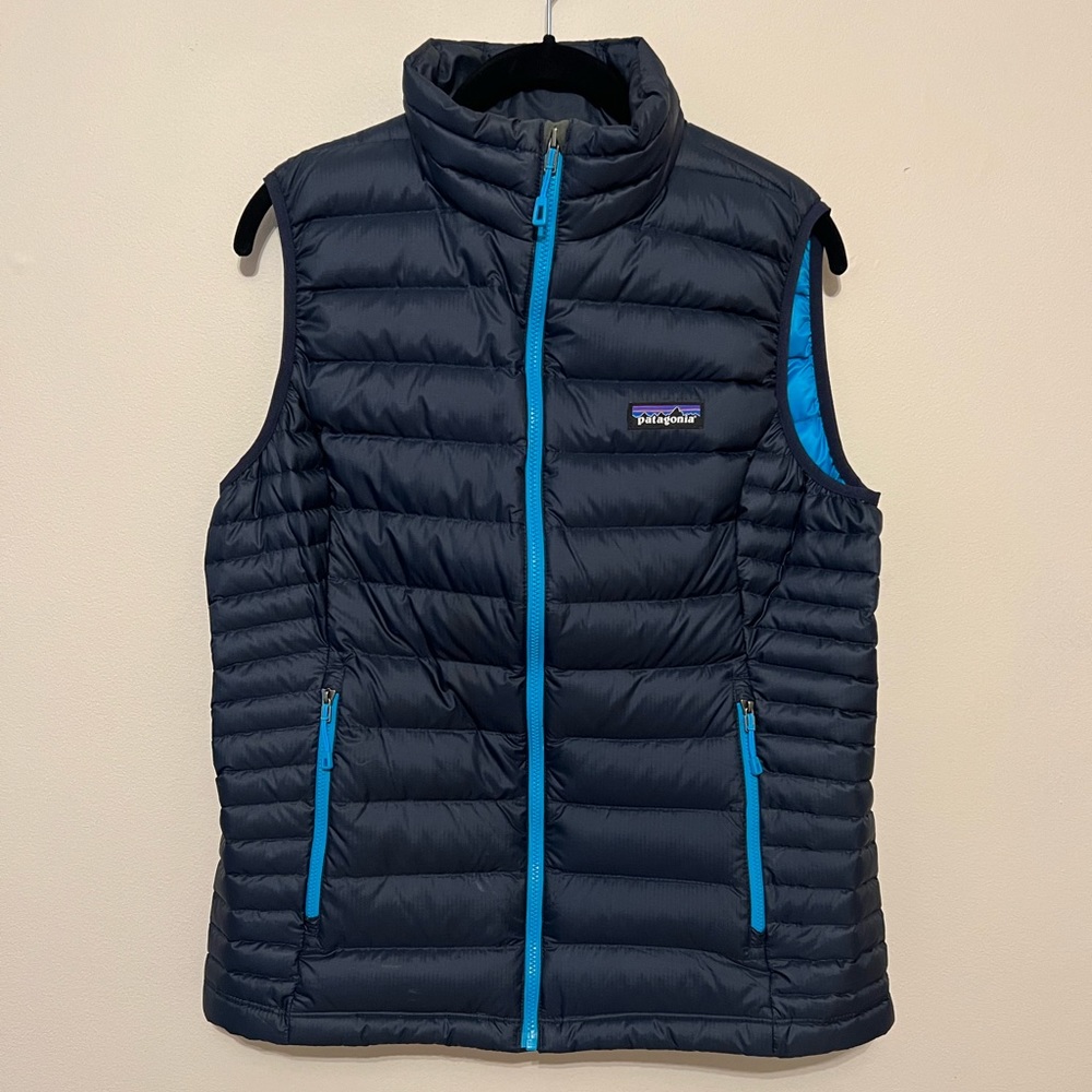 Patagonia - Women’s Down Sweater Vest - Medium - Navy Aqua - Lightly Worn
